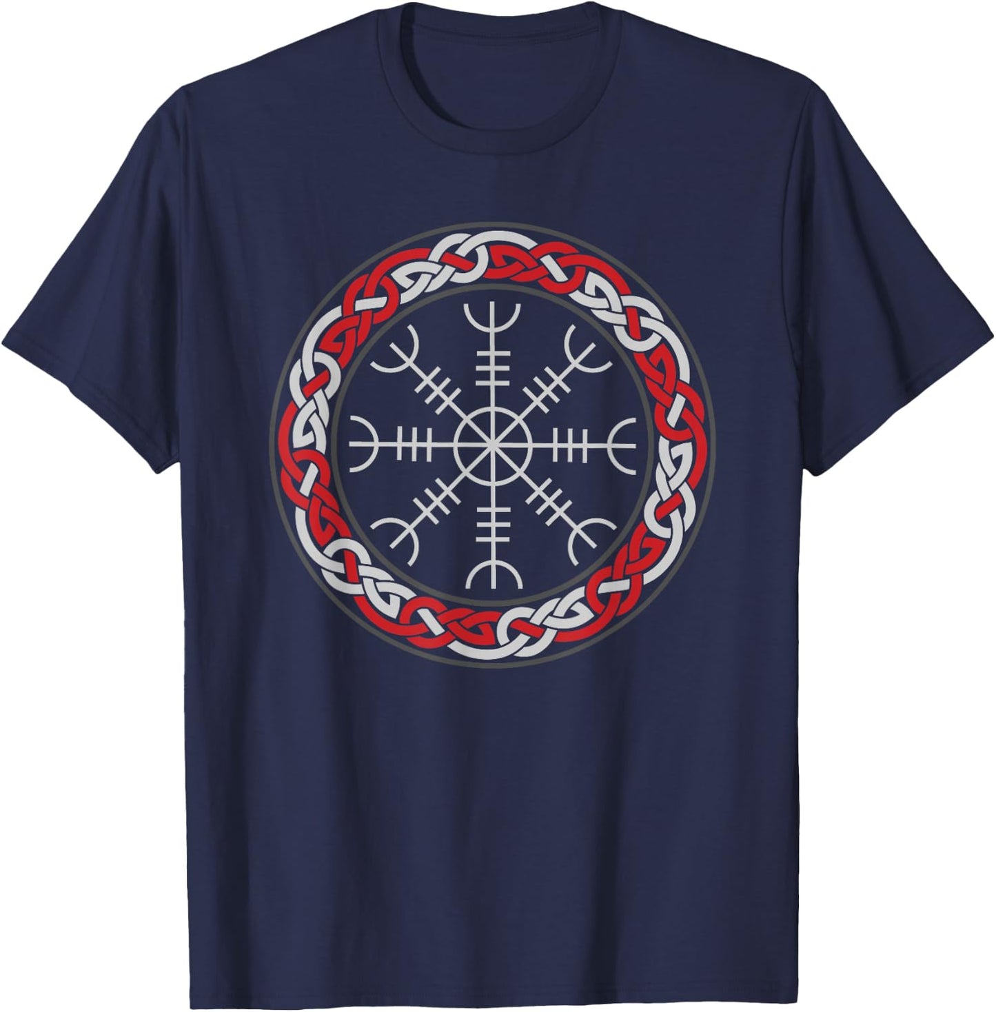 Celtic Knots - Helm of Awe - Aegishjalmur - Norse Mythology T-Shirt - T-Shirt | Navy