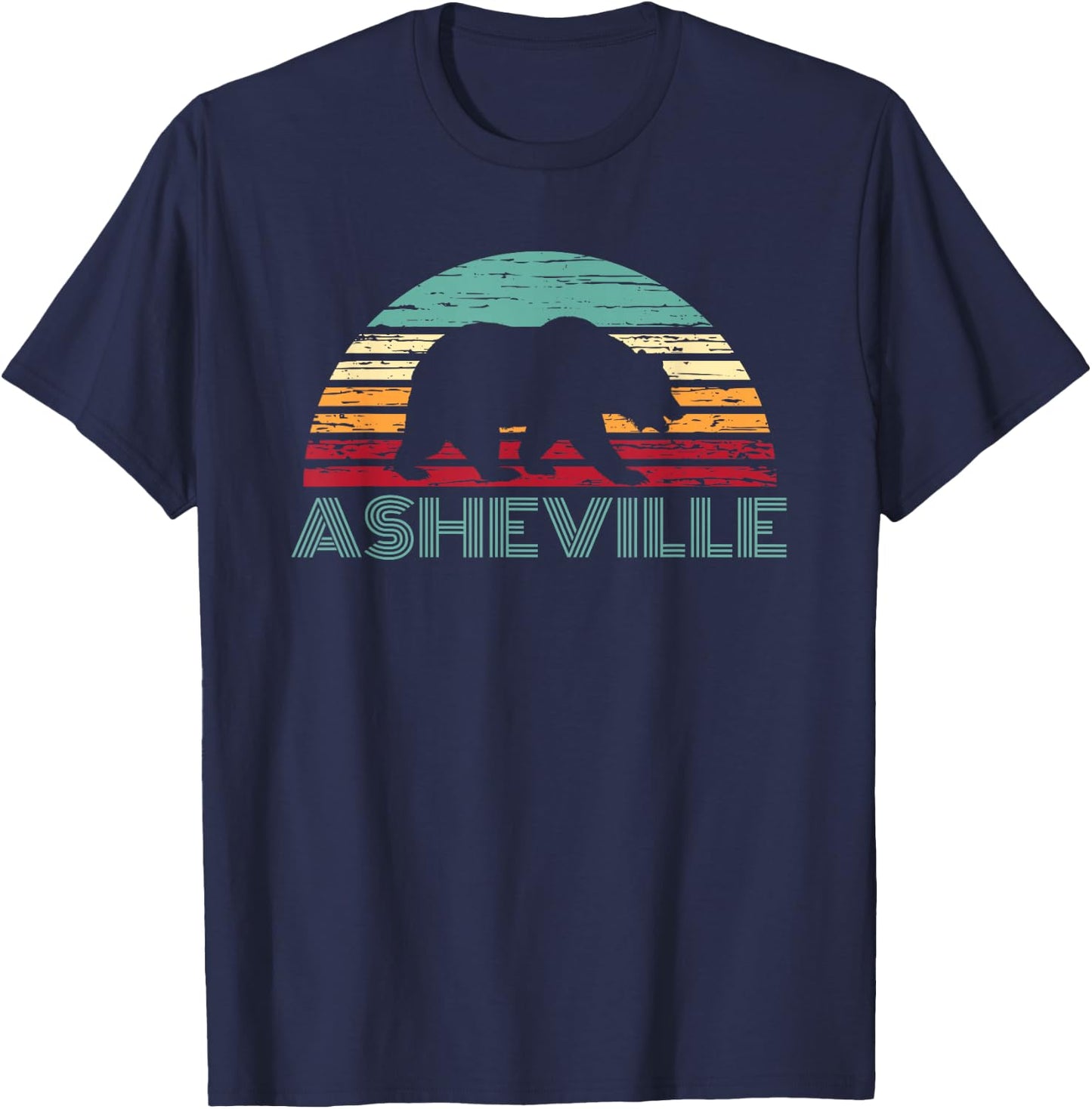 North Carolina Wildlife Retro Asheville NC AVL Bear Gift T-Shirt - T-Shirt | Navy