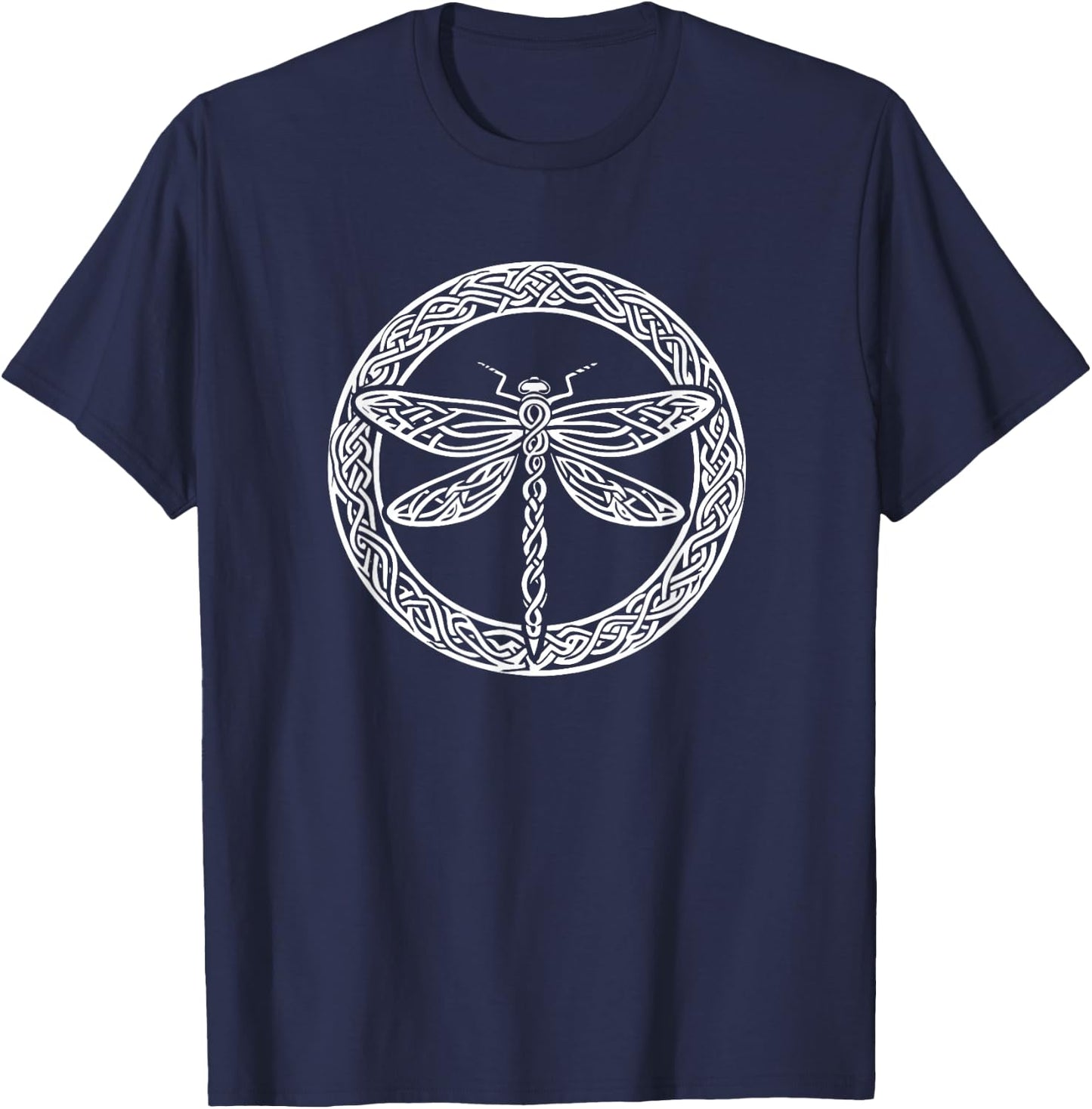 Bug Retro Vintage Celtic Knot Dragonfly Lover T-Shirt - T-Shirt | Navy