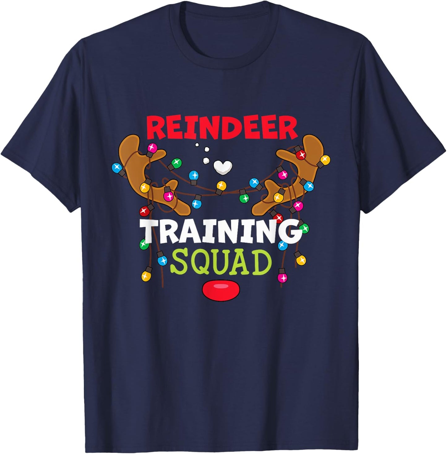 Christmas Running Reindeer Training Squad Funny Runner Team T-Shirt - T-Shirt | Navy