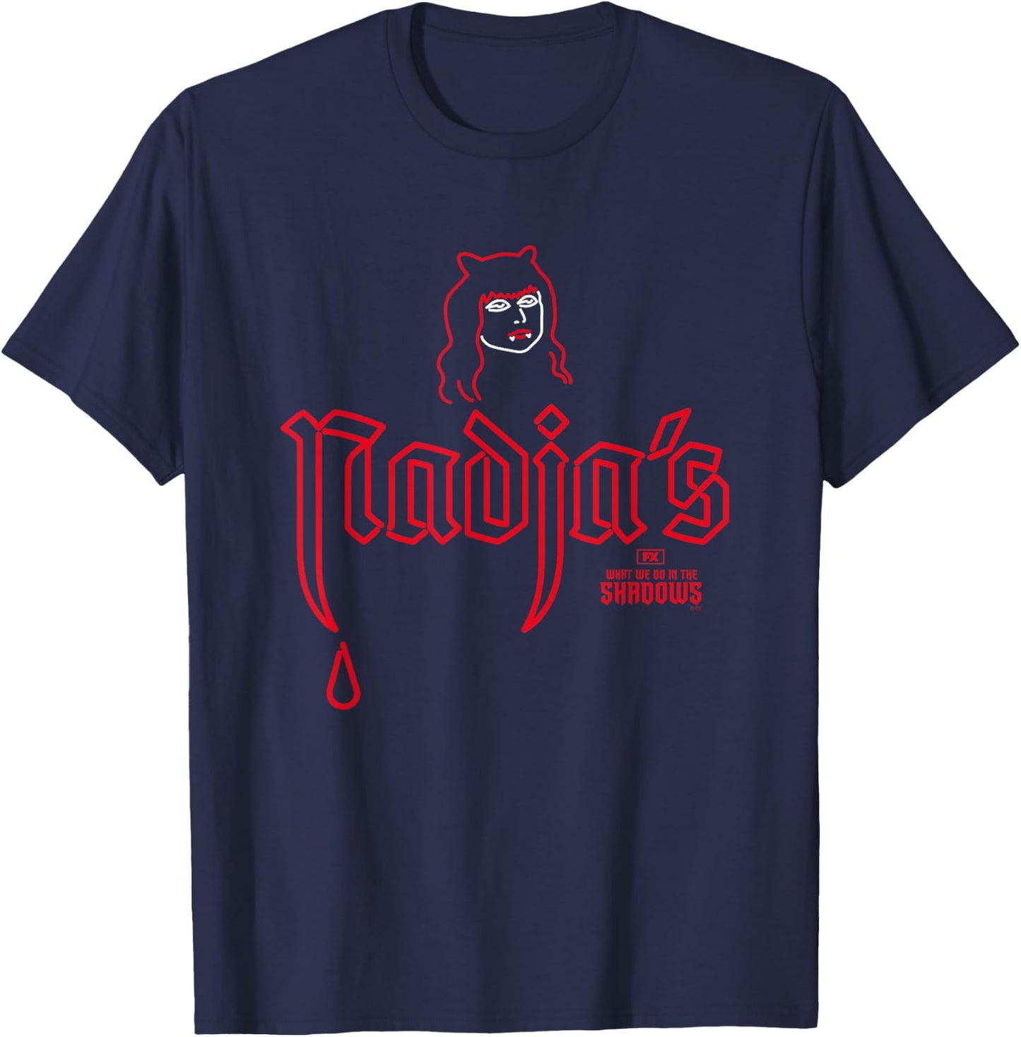 What We Do In The Shadows Iconic Nadja's Nightclub Big Logo , black T-Shirt - T-Shirt | Navy