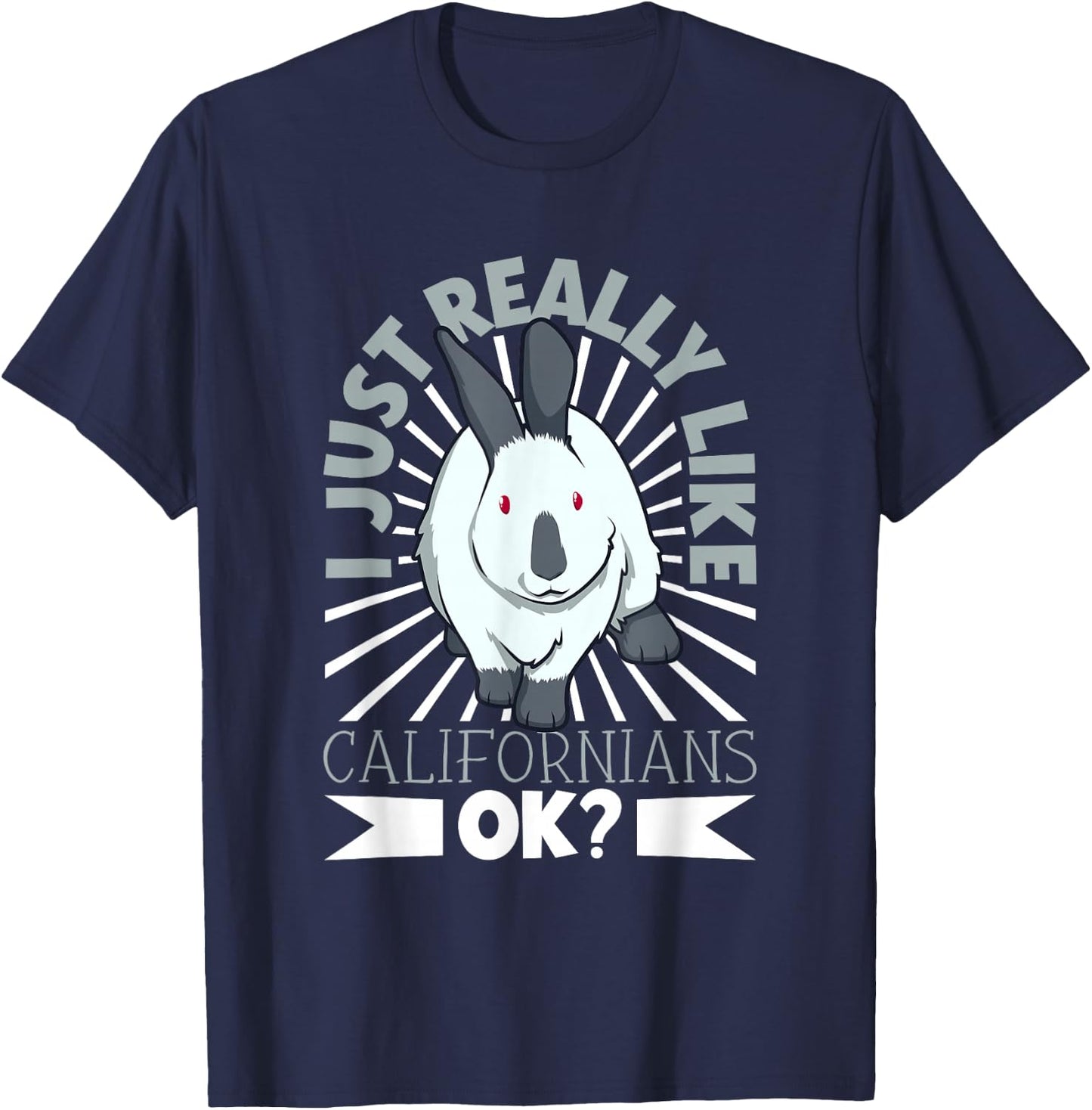 Rabbit Motif - California Rabbit T-Shirt - T-Shirt | Navy
