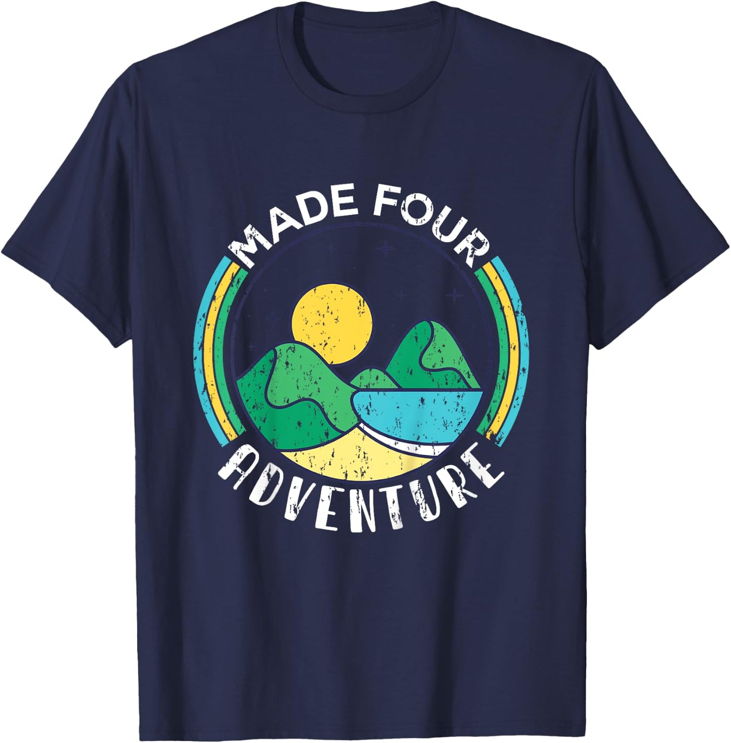 Made four adventure 4th Birthday Party camping Theme T-Shirt - T-Shirt | Navy