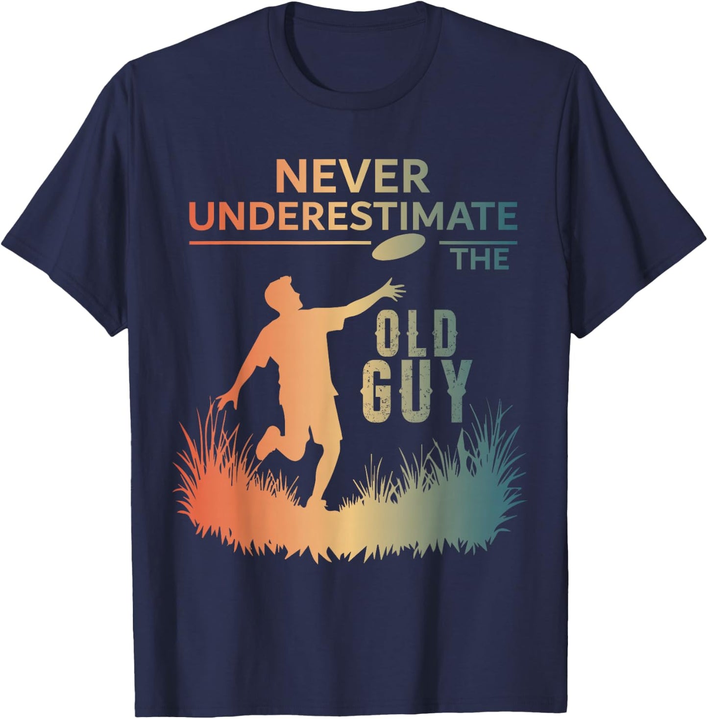 Disc Golf Art Grandpa Disc Golfer Disc Golf Player T-Shirt - T-Shirt | Navy