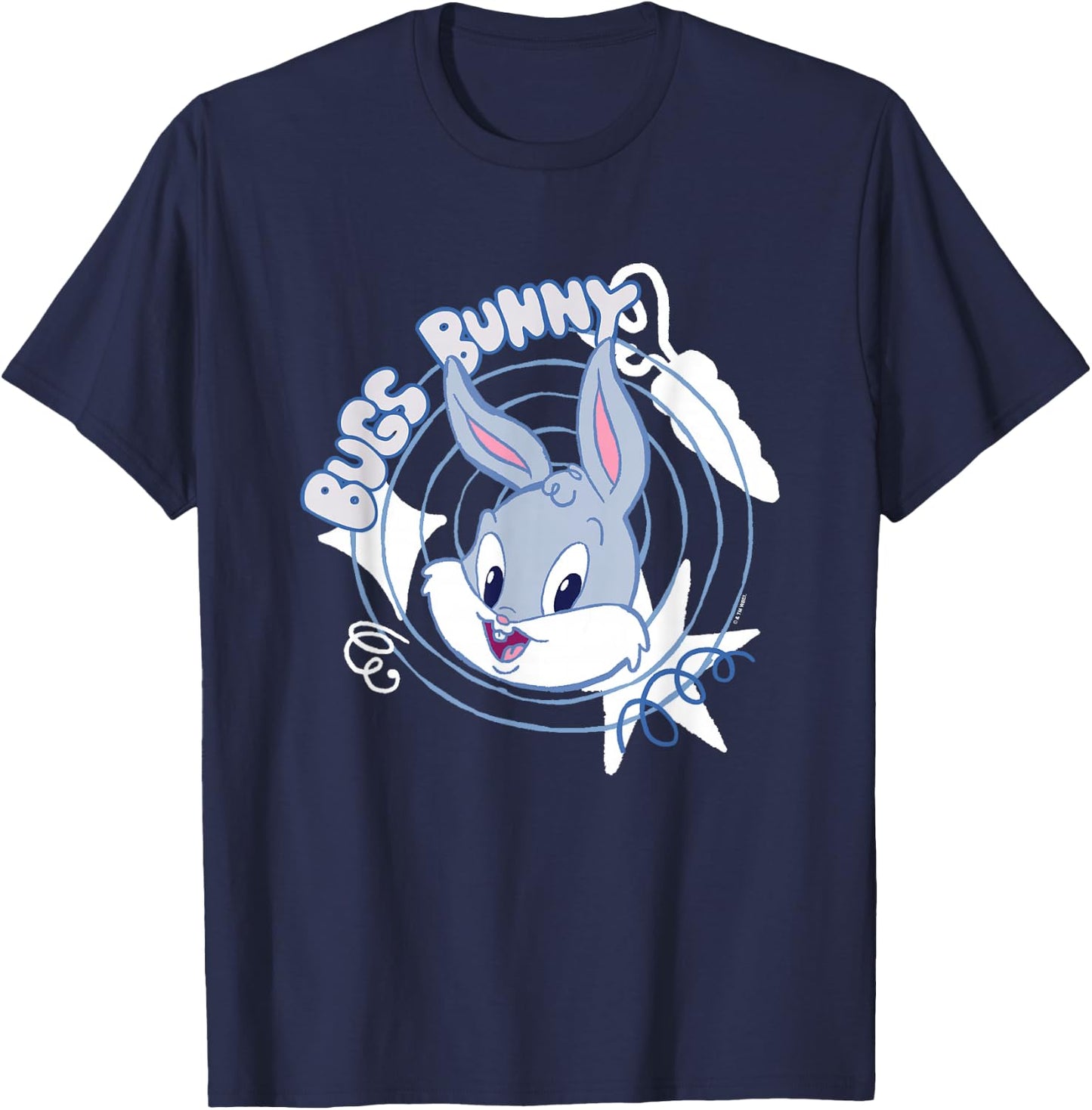 Looney Tunes Baby Bugs Bunny Big Face Cute Logo T-Shirt - T-Shirt | Navy