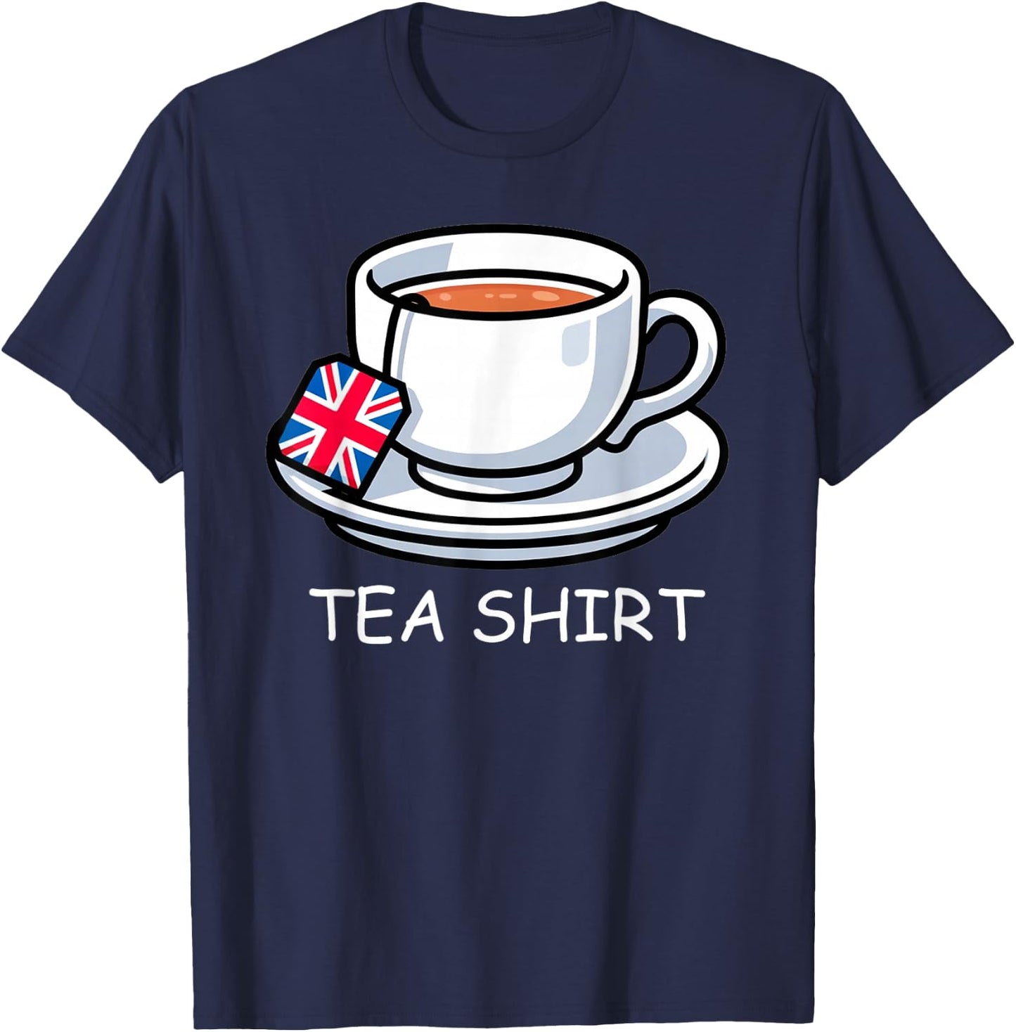 I Love English Tea Funny Memories Union Jack , Black, S T-Shirt - T-Shirt | Navy
