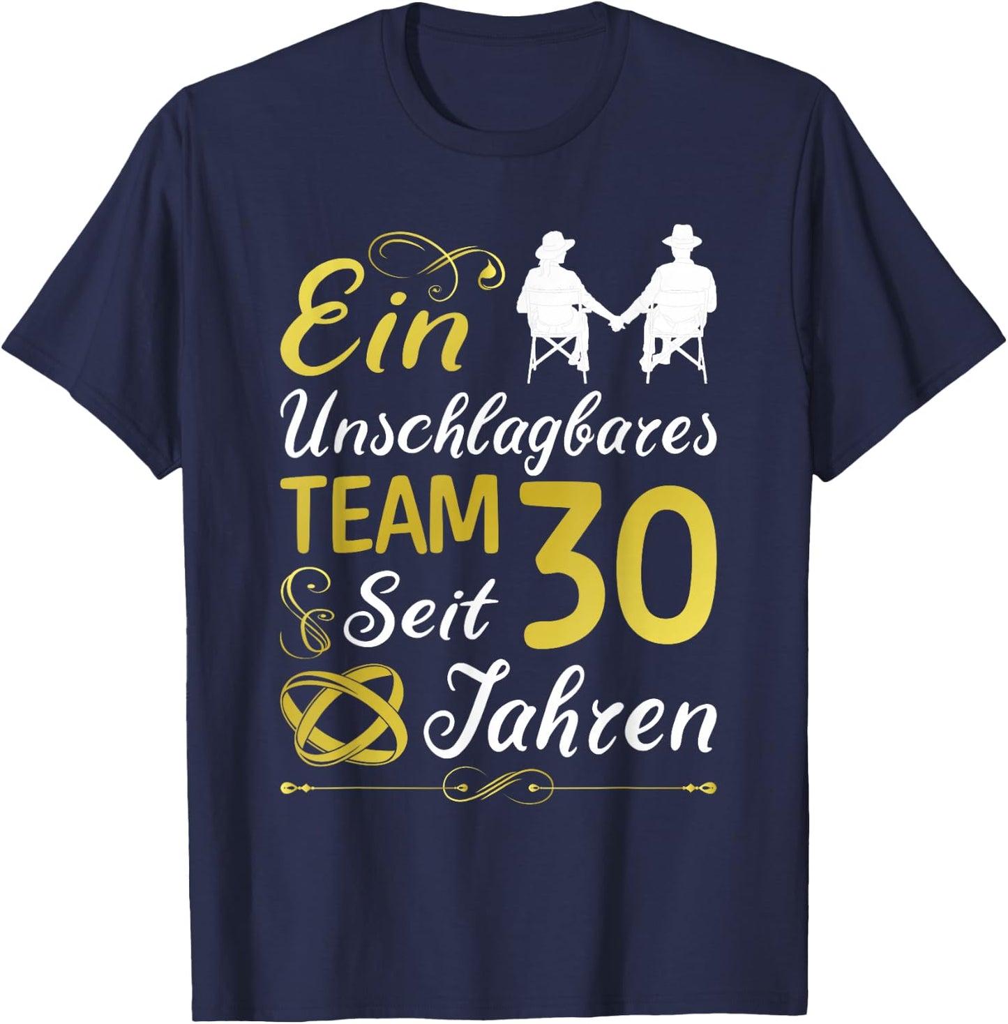 30 Jahre Verheiratet 30. Hochzeitstag Perlenhochzeit T-Shirt - T-Shirt | Navy