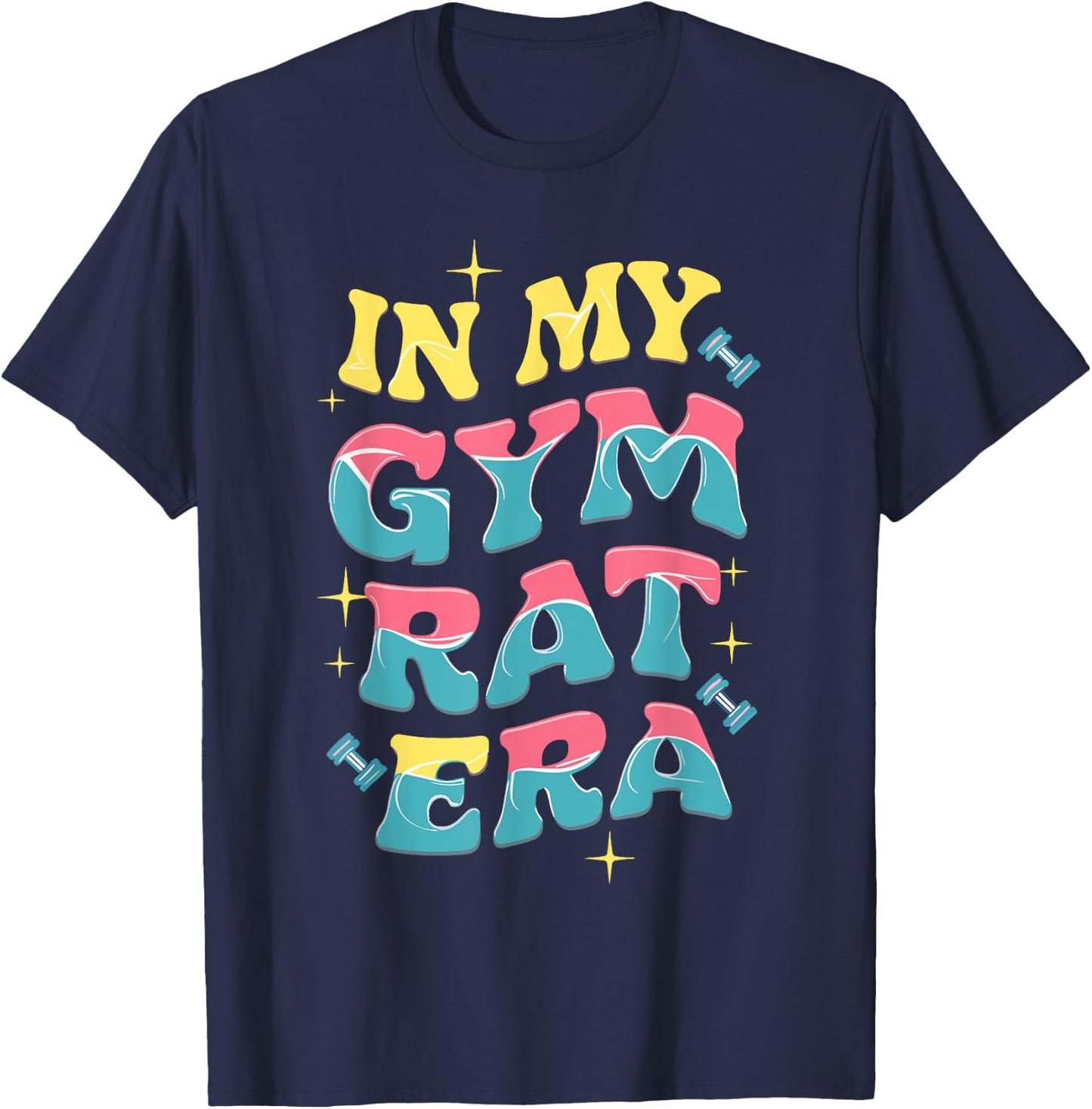In My Gym Rat Era Groovy Fitness Bodybuilding Workout T-Shirt - T-Shirt | Navy