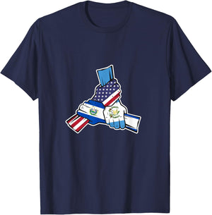 Guatemala El Salvador and the US holding hands T-Shirt - T-Shirt | Navy