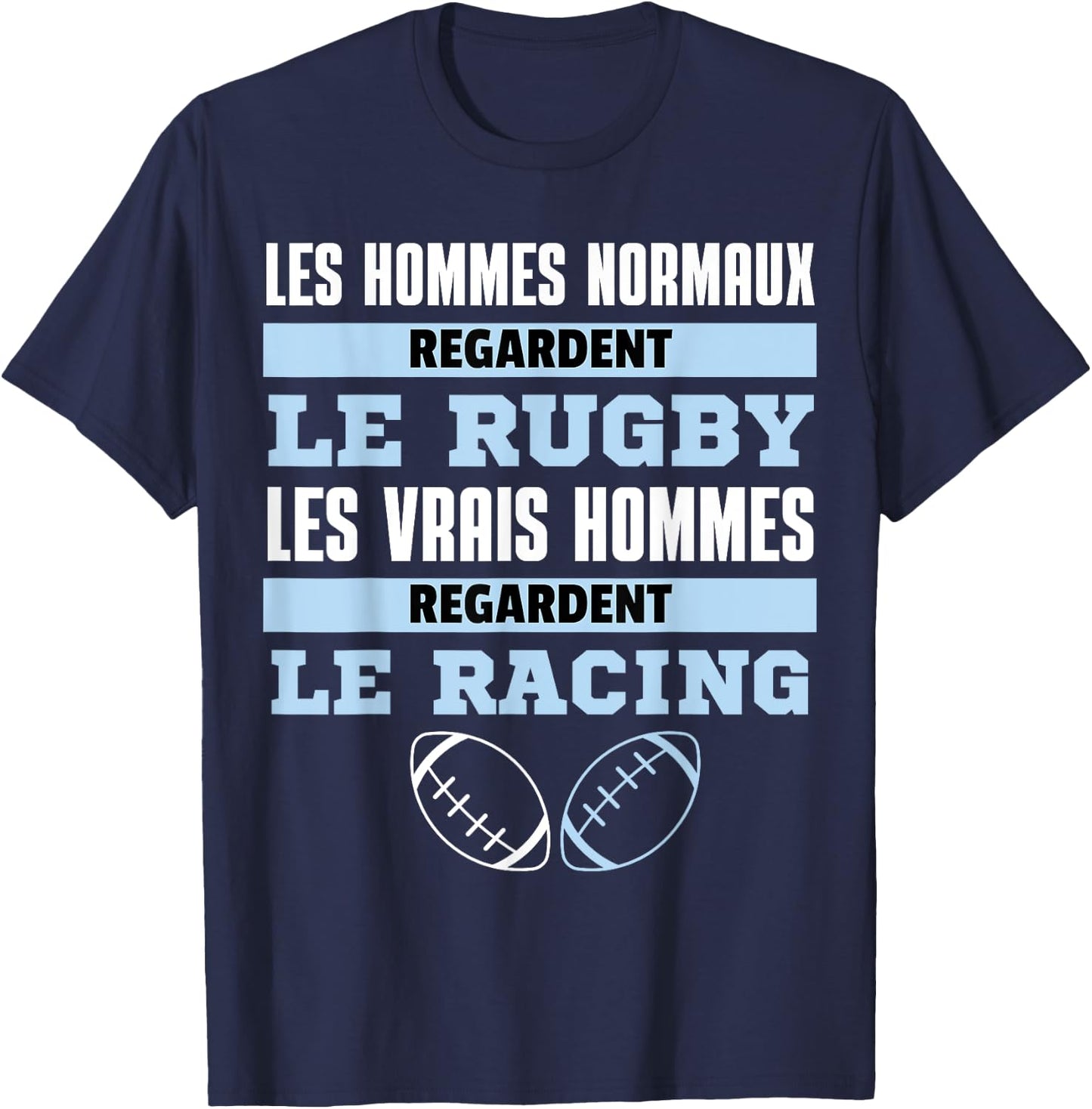 Supporter Rugby Racing Gift Humour , Black, S T-Shirt - T-Shirt | Navy