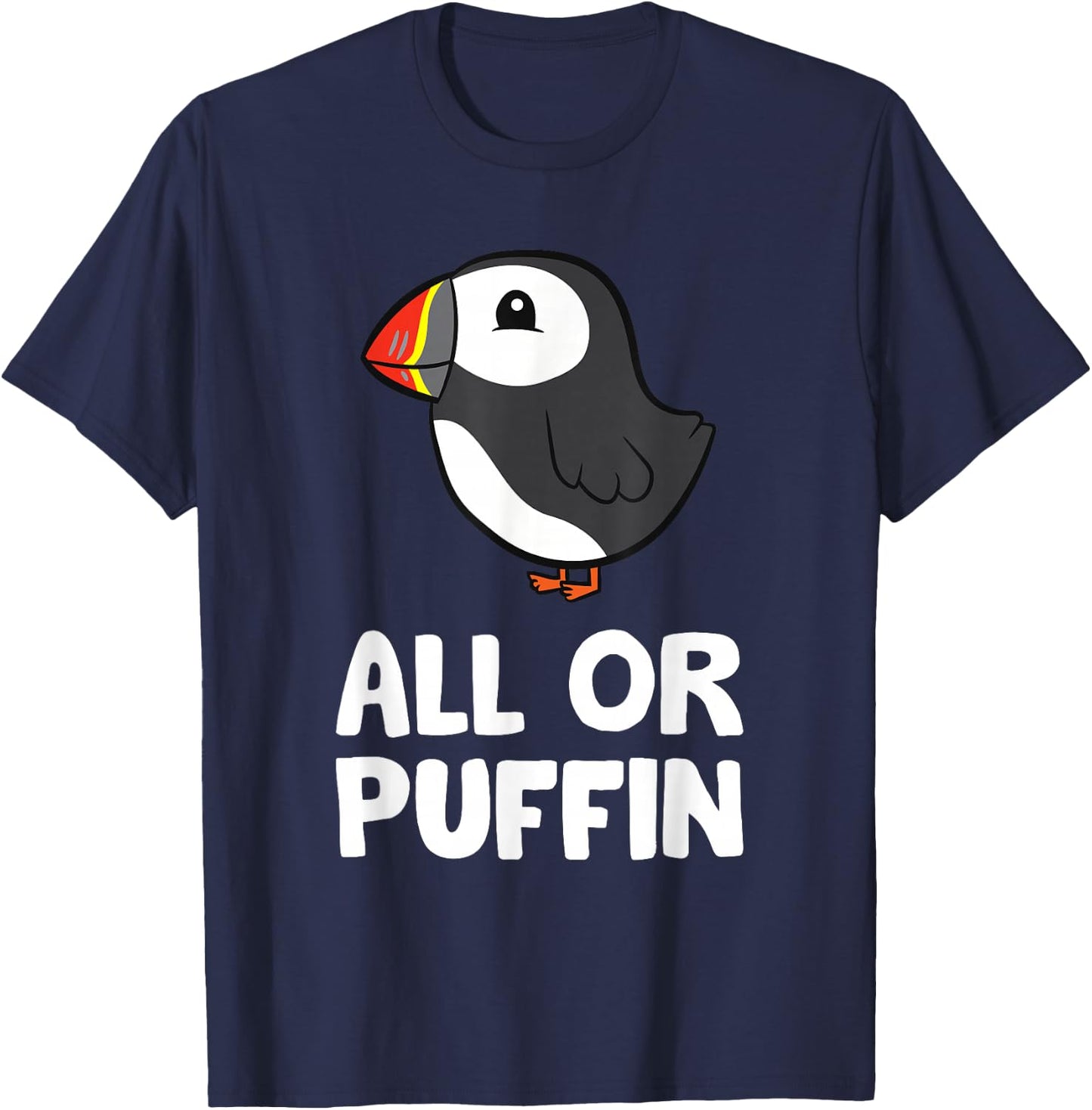 Funny puffin for anyone or puffin , black, s T-Shirt - T-Shirt | Navy