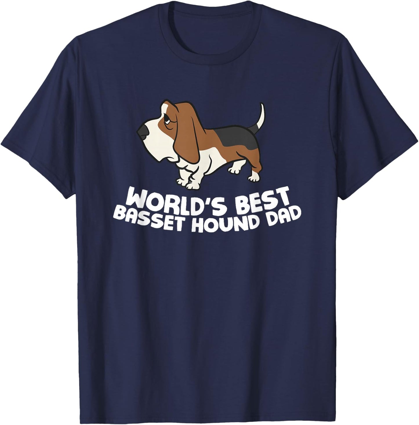 World's Best Basset Hound Dad T-Shirt - T-Shirt | Navy