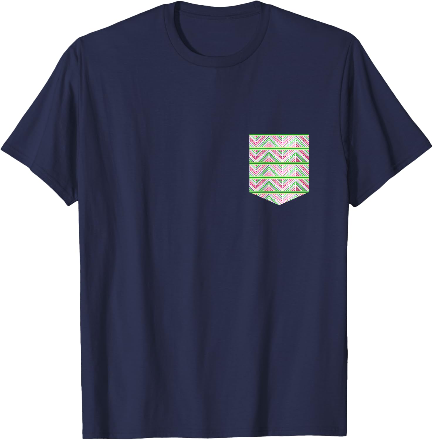 Hmong Design Pocket Graphic T-Shirt - T-Shirt | Navy