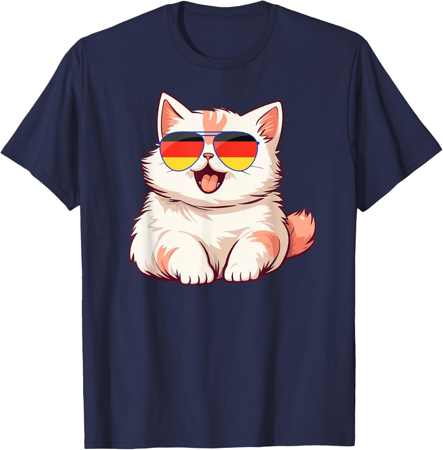 Katze kostüm lustig Deutschland Flagge katzen kätzchen Cat T-Shirt - T-Shirt | Navy