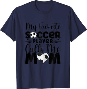 My Favorite Soccer Player Calls Me Mom Cute Soccer Women T-Shirt - T-Shirt | Navy