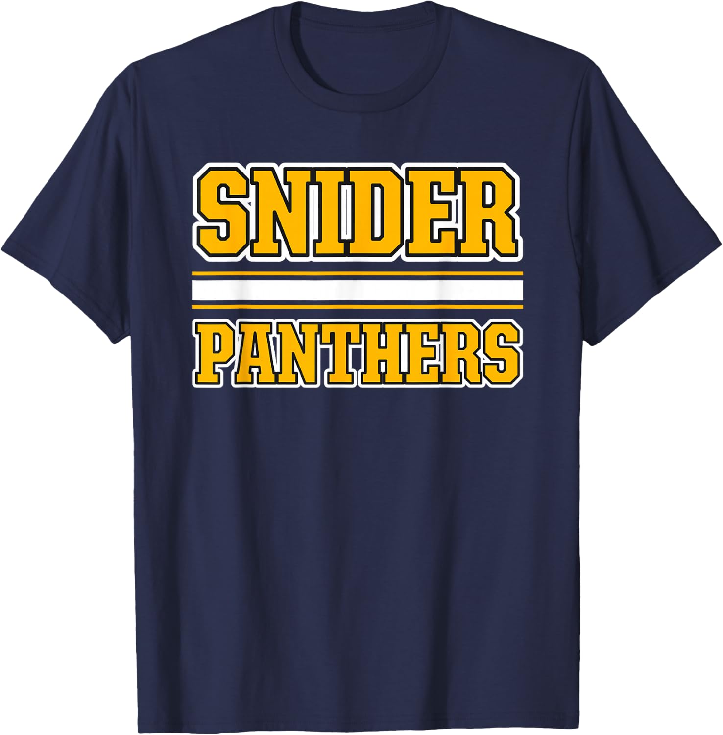 Snider Panthers Horizontal Stripes T-Shirt - T-Shirt | Navy