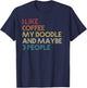 Goldendoodle Dog Owner Coffee Lovers Vintage Retro T-Shirt - T-Shirt | Navy