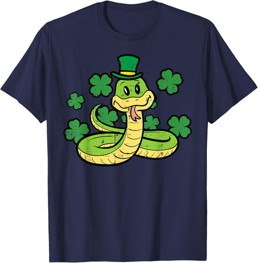 St Patricks Day Snake Saint Pattys Paddys Men Women Kids T-Shirt - T-Shirt | Navy