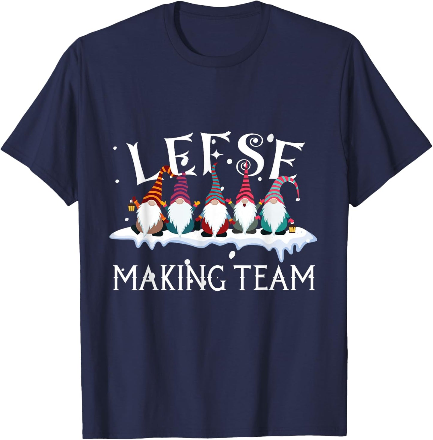 Lefse Making Team, Gnome Xmas T-Shirt - T-Shirt | Navy