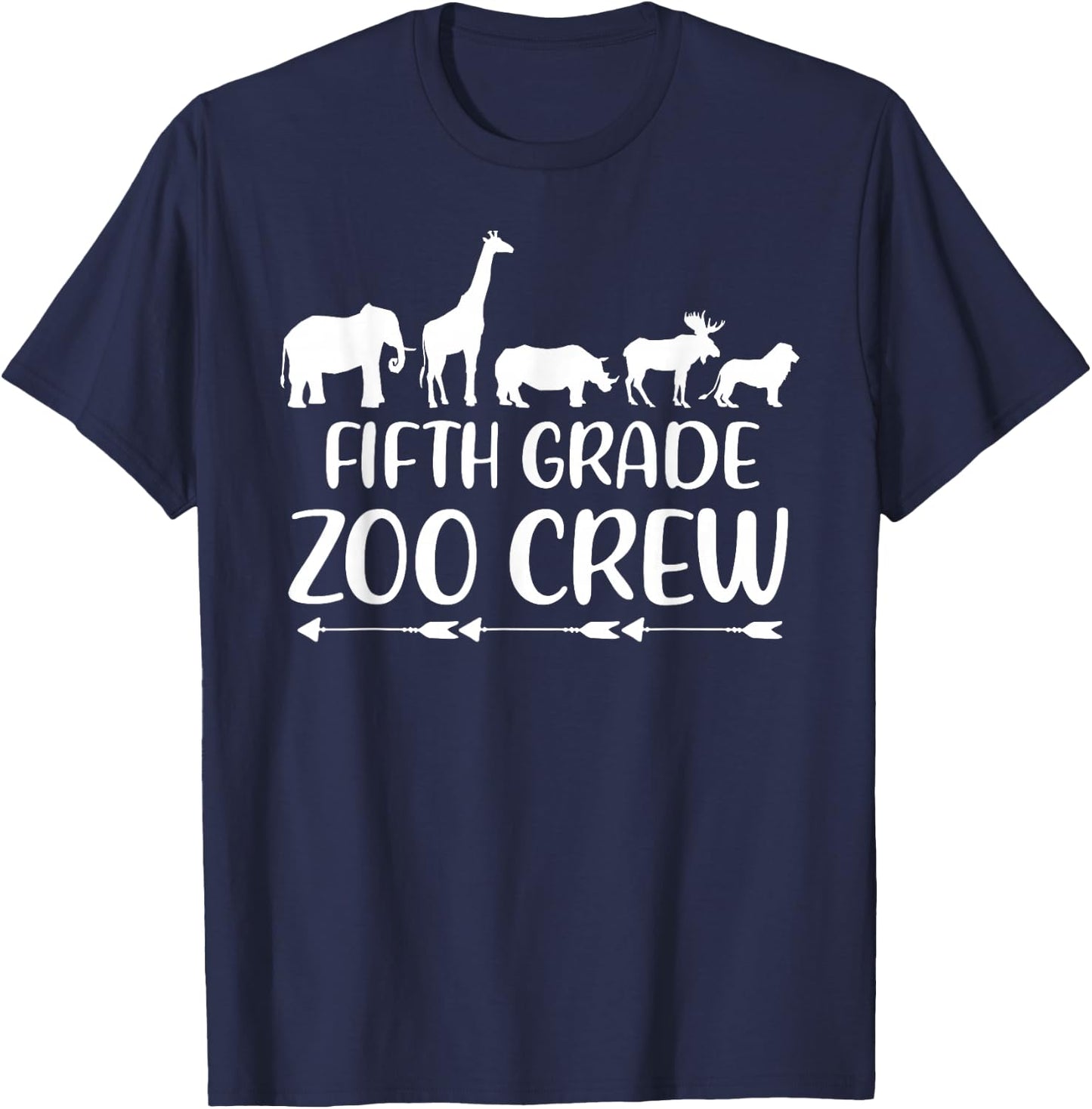 Fifth Grade Zoo Crew Funny 5th Grade Field Day Trip 2026 T-Shirt - T-Shirt | Navy