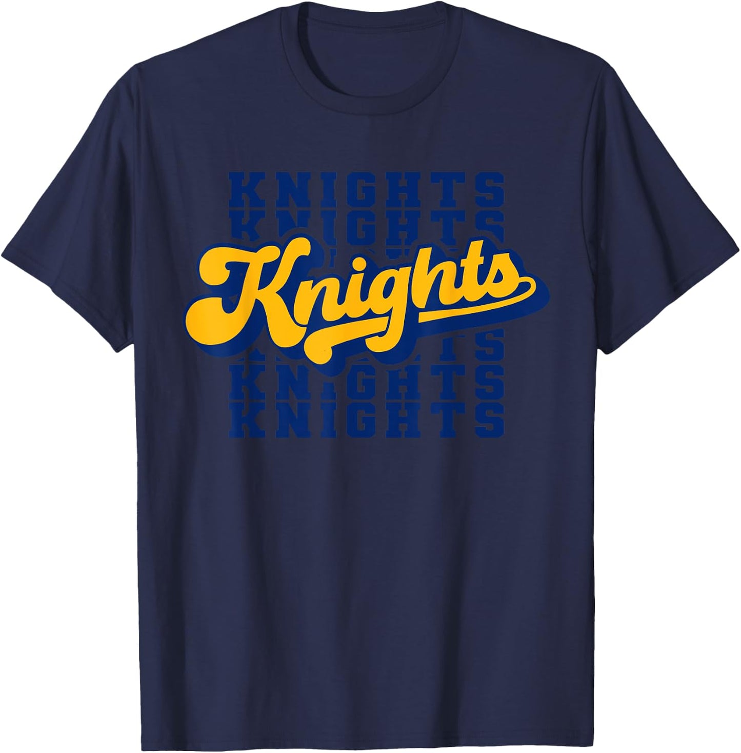 Go Knights - Cute 70's Retro Gameday Spirit Cheerer T-Shirt - T-Shirt | Navy