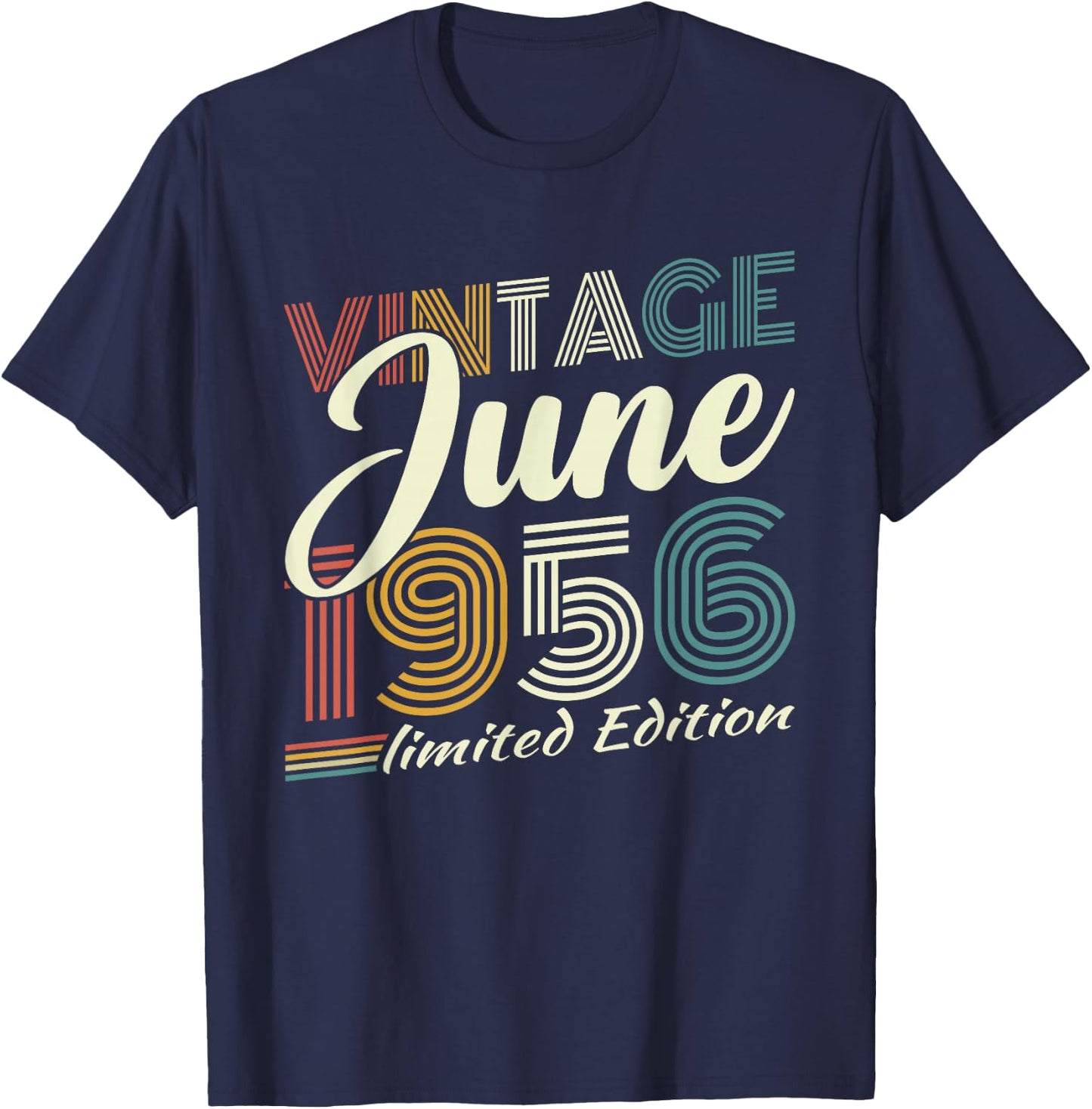 Vintage Juin 1956 Cadeau Anniversaire 70 Ans Hommes Femmes T-Shirt - T-Shirt | Navy