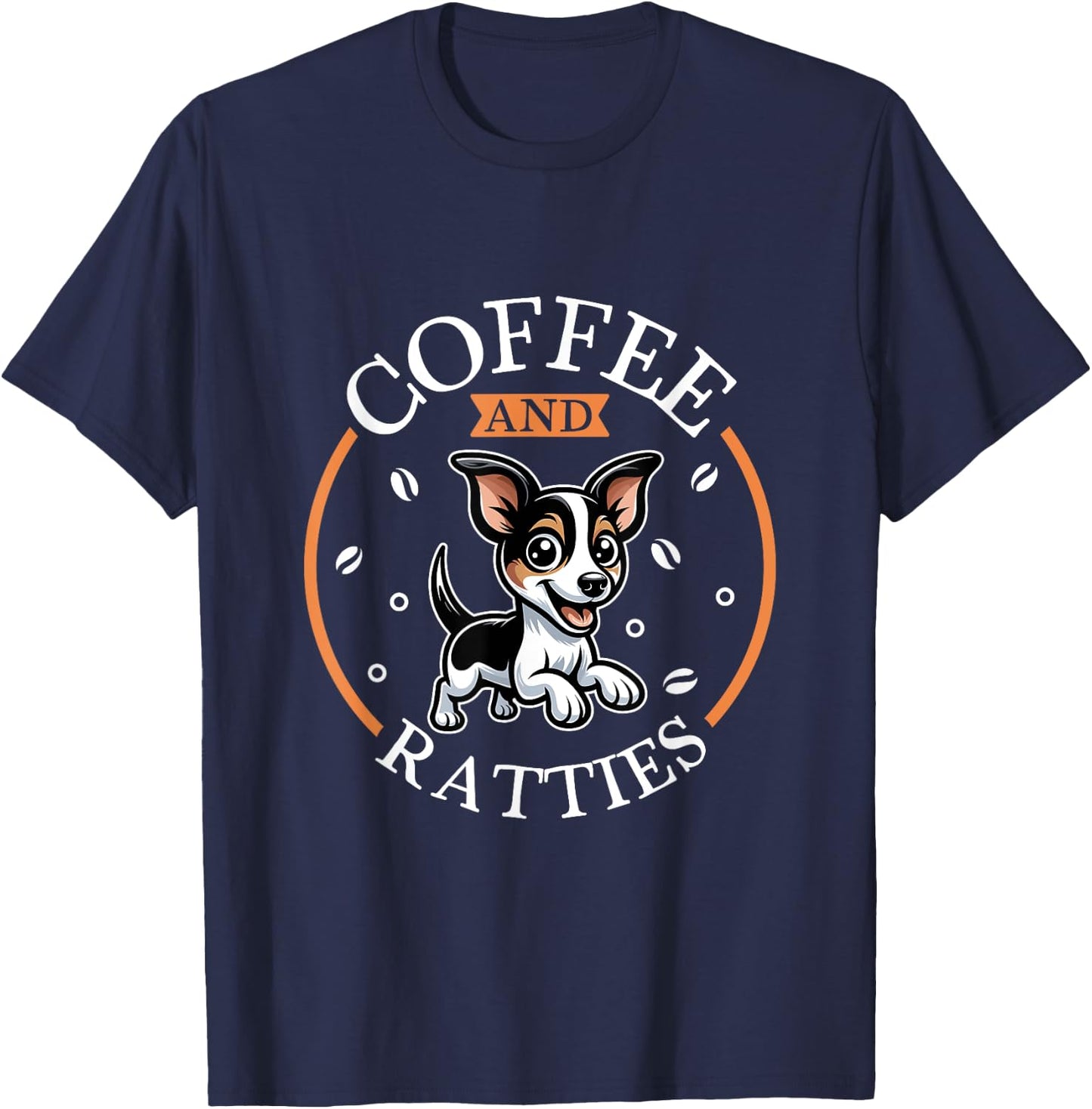 Coffee and Rat Terrier T-Shirt - T-Shirt | Navy