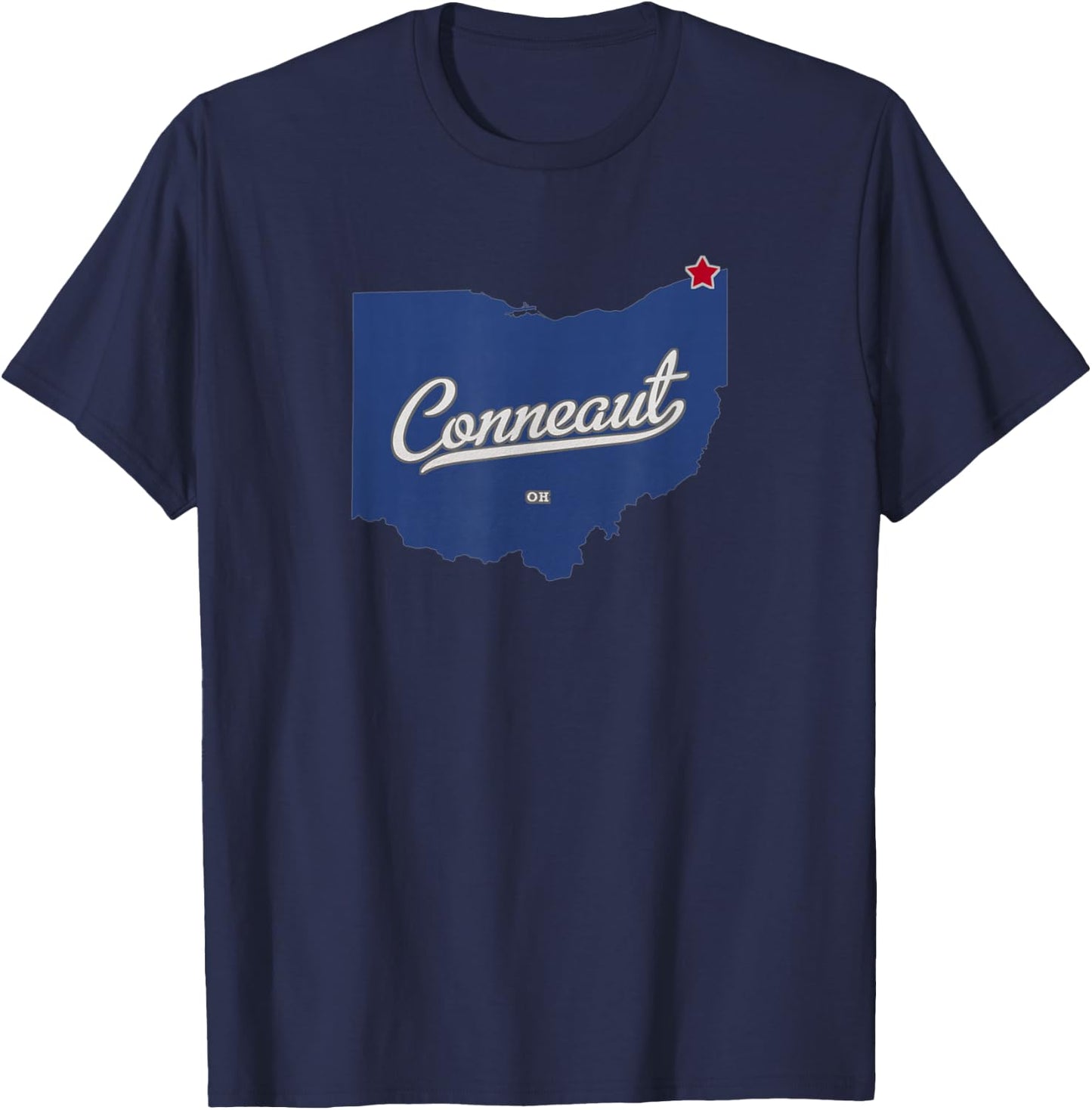 Conneaut Ohio OH Map T-Shirt - T-Shirt | Navy