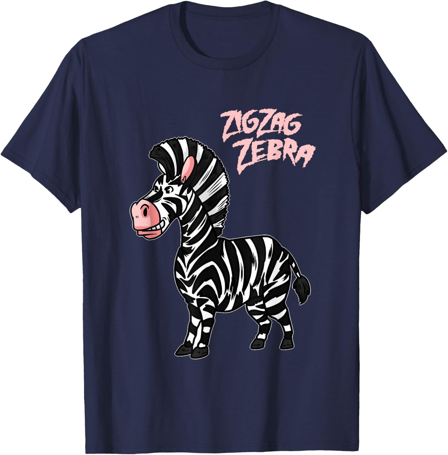Zig Zag Zebra T-Shirt - T-Shirt | Navy
