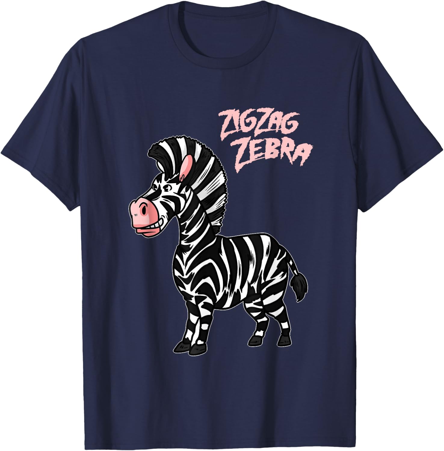 Zig Zag Zebra T-Shirt - T-Shirt | Navy