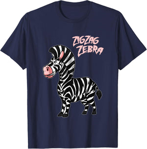 Zig Zag Zebra T-Shirt - T-Shirt | Navy