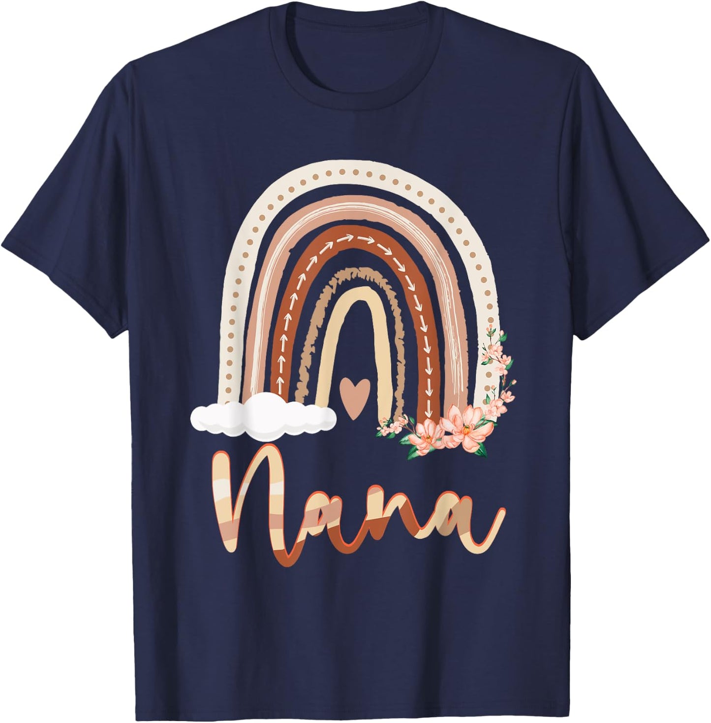 Nana Boho Rainbow Grandma From Grandkids Mother's Day T-Shirt - T-Shirt | Navy