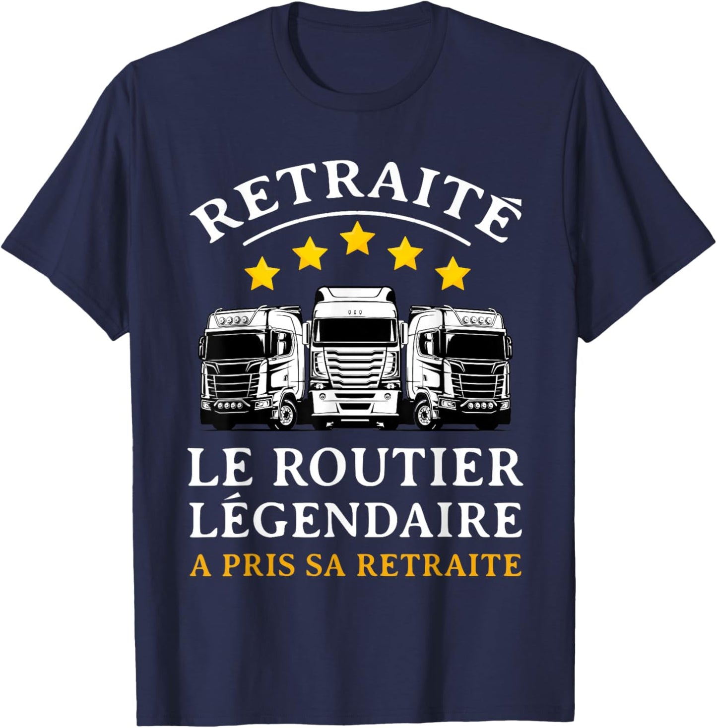 Retirement Gift Roadman Dad Driver Retired , Black, S T-Shirt - T-Shirt | Navy