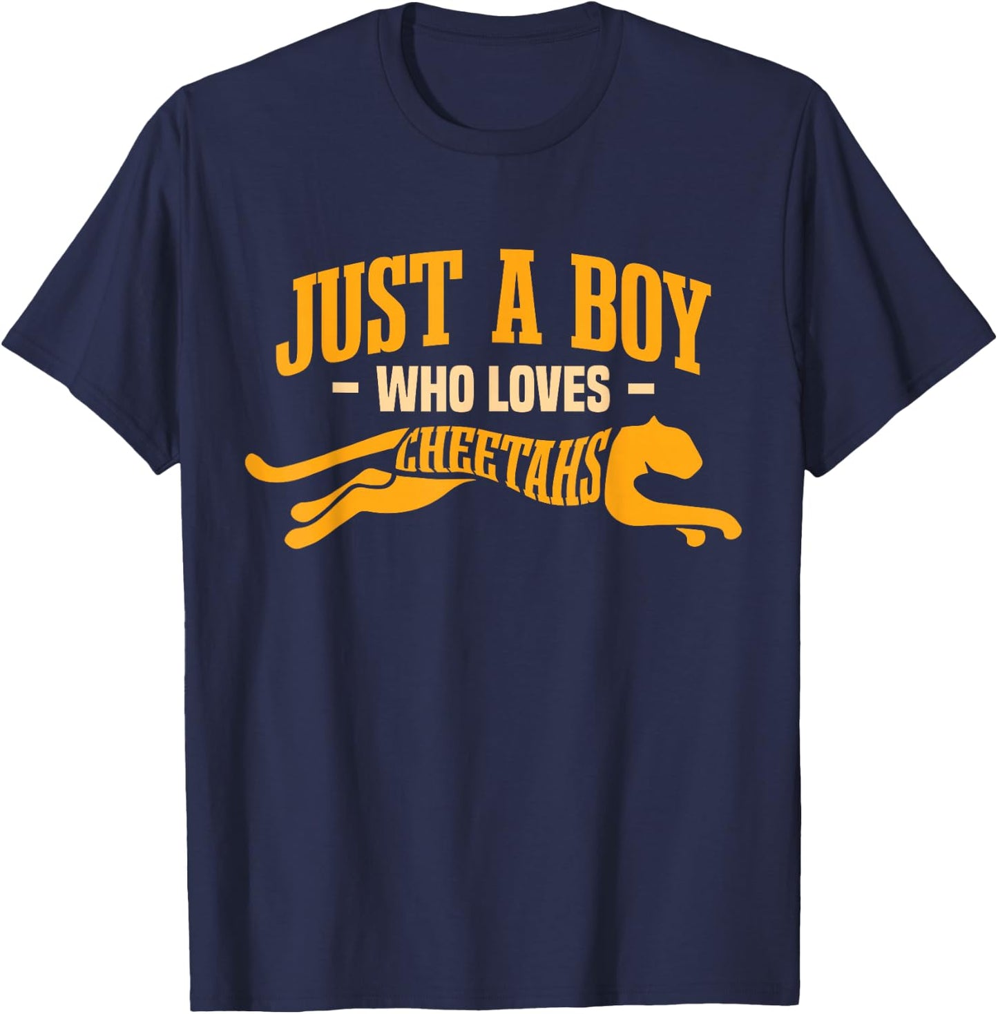 Cheetah Leopard Kids Just A Boy Who Loves Cheetahs T-Shirt - T-Shirt | Navy