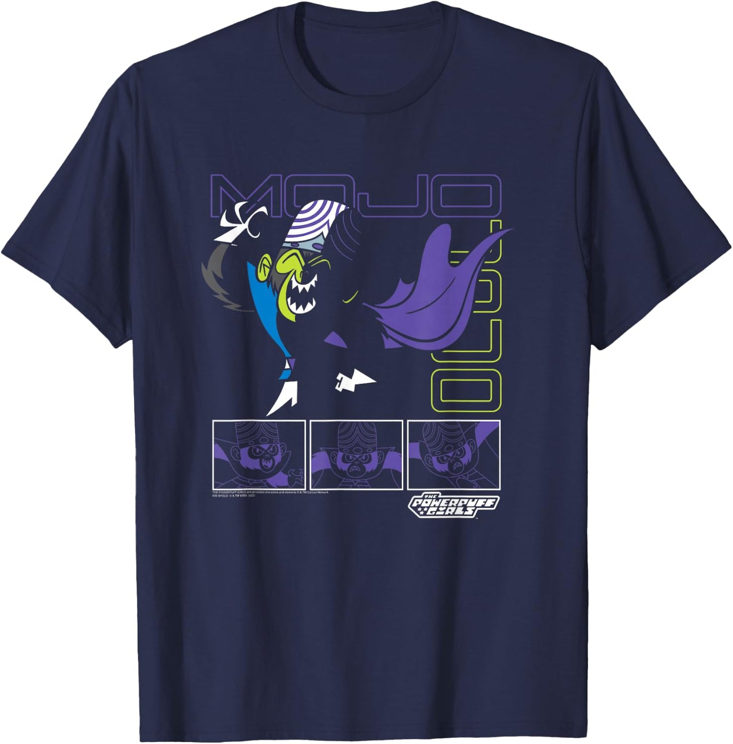 Powerpuff Girls Mojo JoJo Mad Scientist Cute Cartoon T-Shirt - T-Shirt | Navy