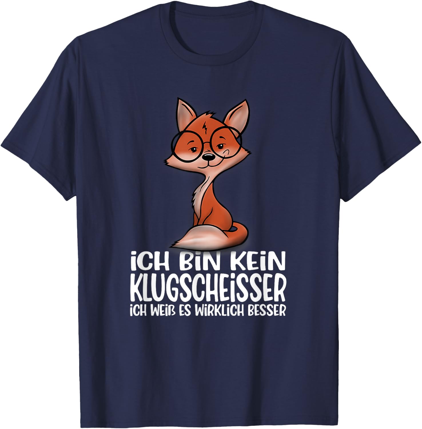 with German Text "Ich Bin Nein Klugscheißer" (Ich Bin No Cloud) [, black T-Shirt - T-Shirt | Navy