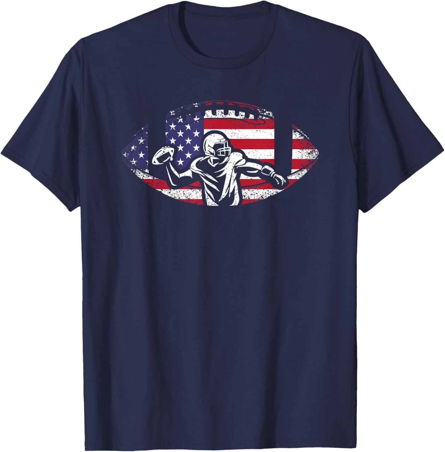 American Football Sport Football Player Vintage , black T-Shirt - T-Shirt | Navy