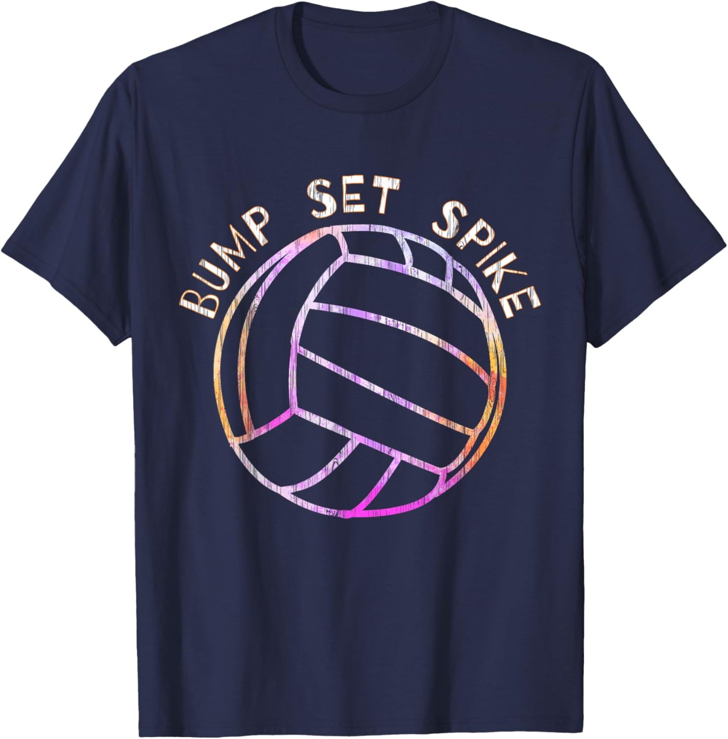 Girls Volleyball Shirt with Colorful V-Ball T-Shirt - T-Shirt | Navy