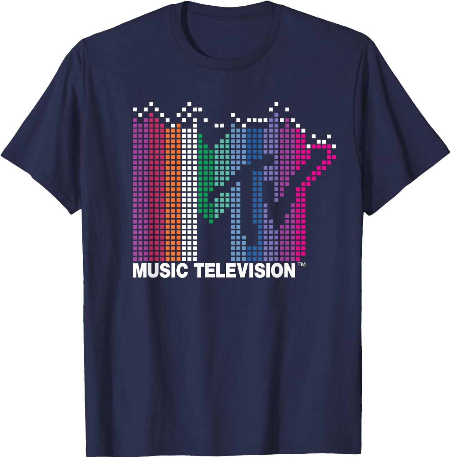 MTV - Rainbow Pixel Logo T-Shirt - T-Shirt | Navy