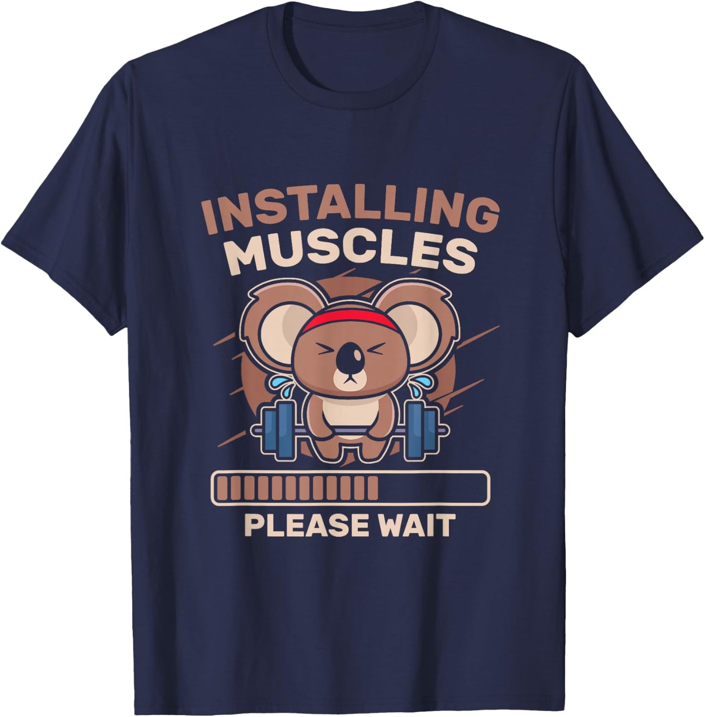 Installing Muscles Funny Gym Workout T-Shirt - T-Shirt | Navy