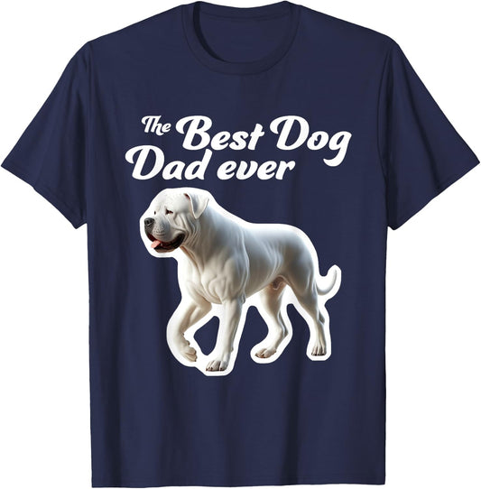 Best Dog Dad Ever - Dogo Argentino Men Women T-Shirt - T-Shirt | Navy