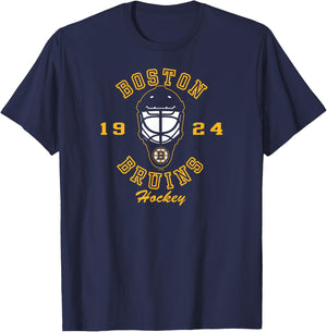 Boston Bruins Hockey Mask Black Officially Licensed T-Shirt - T-Shirt | Navy