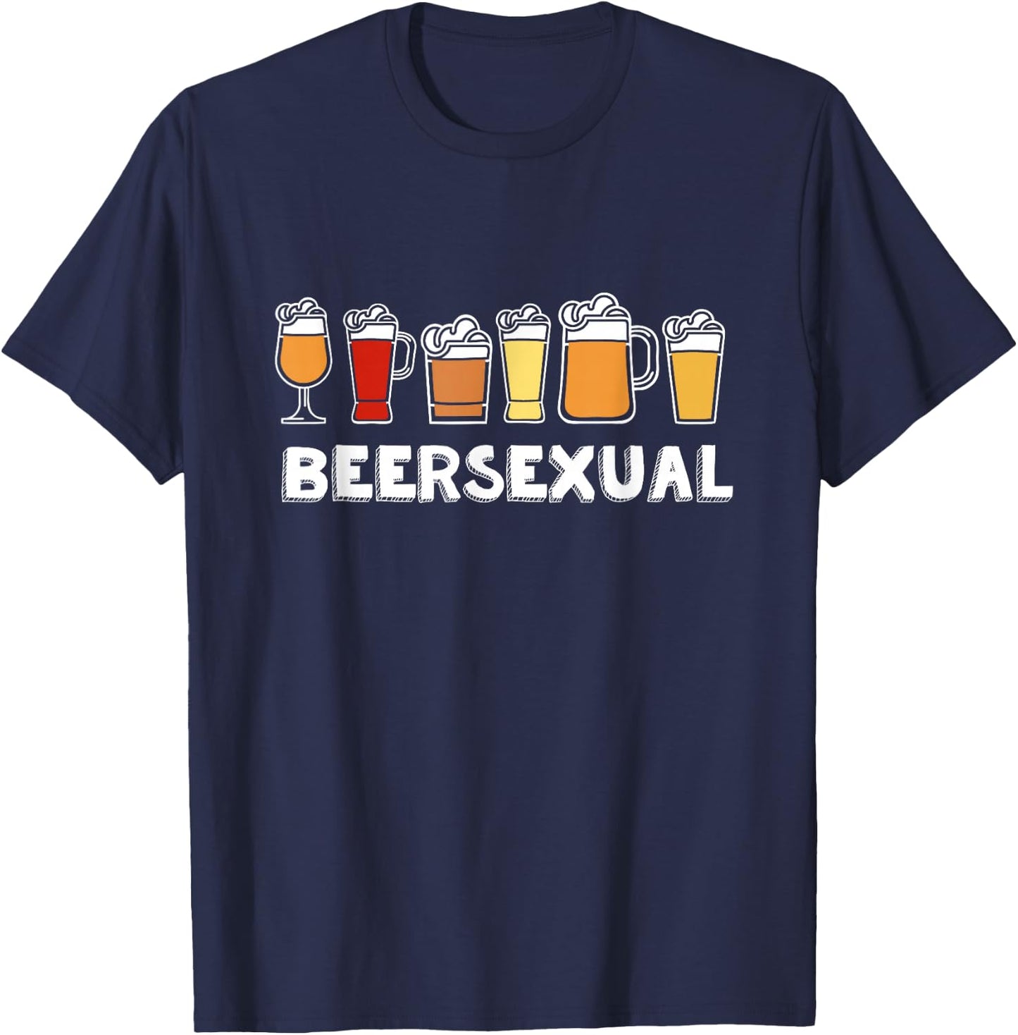 Beersexual Funny Beer Lover, Ale Lager IPA Humour T-Shirt - T-Shirt | Navy