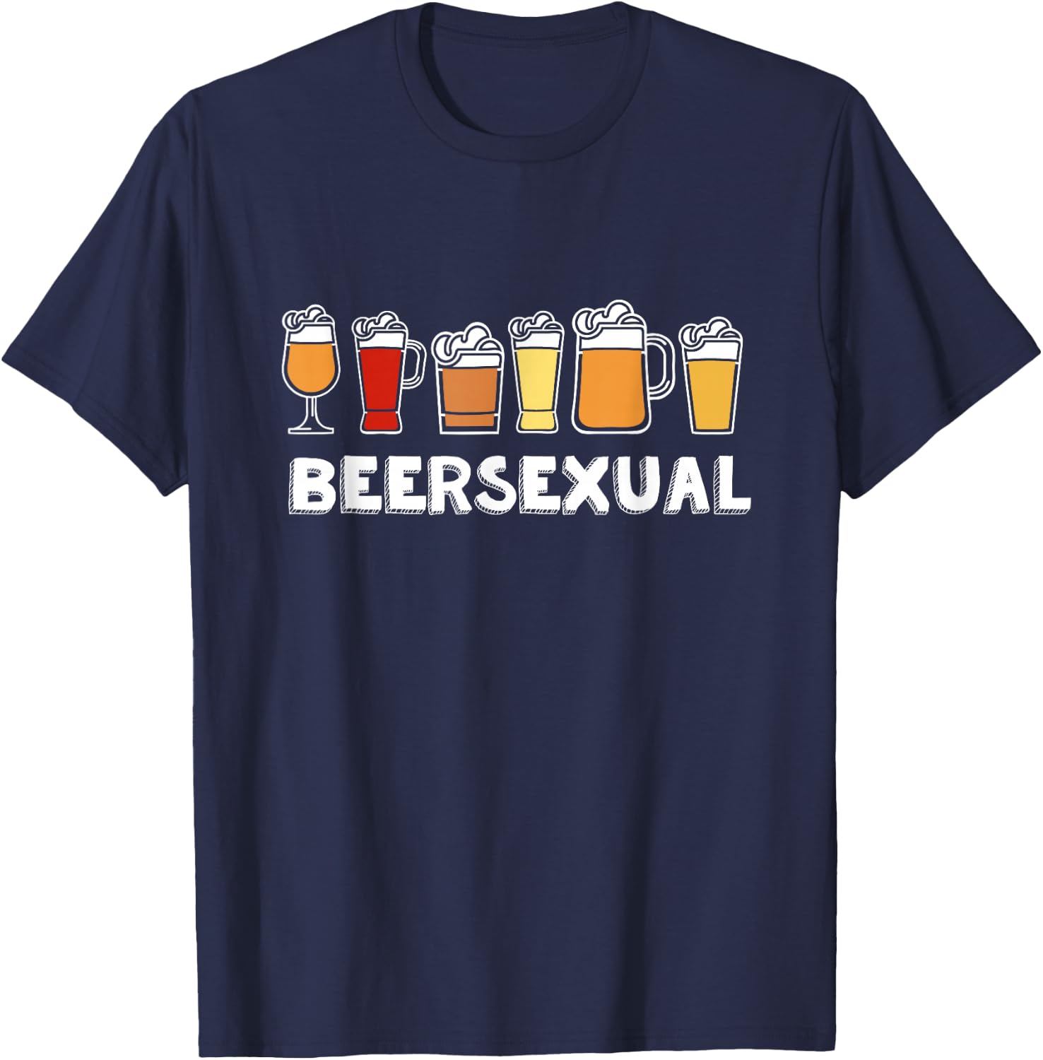 Beersexual Funny Beer Lover, Ale Lager IPA Humour T-Shirt - T-Shirt | Navy
