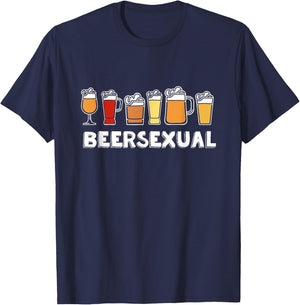 Beersexual Funny Beer Lover, Ale Lager IPA Humour T-Shirt - T-Shirt | Navy