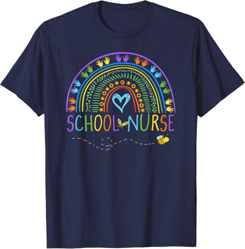 School Nurse Rainbow with Little Hands - School Nurse