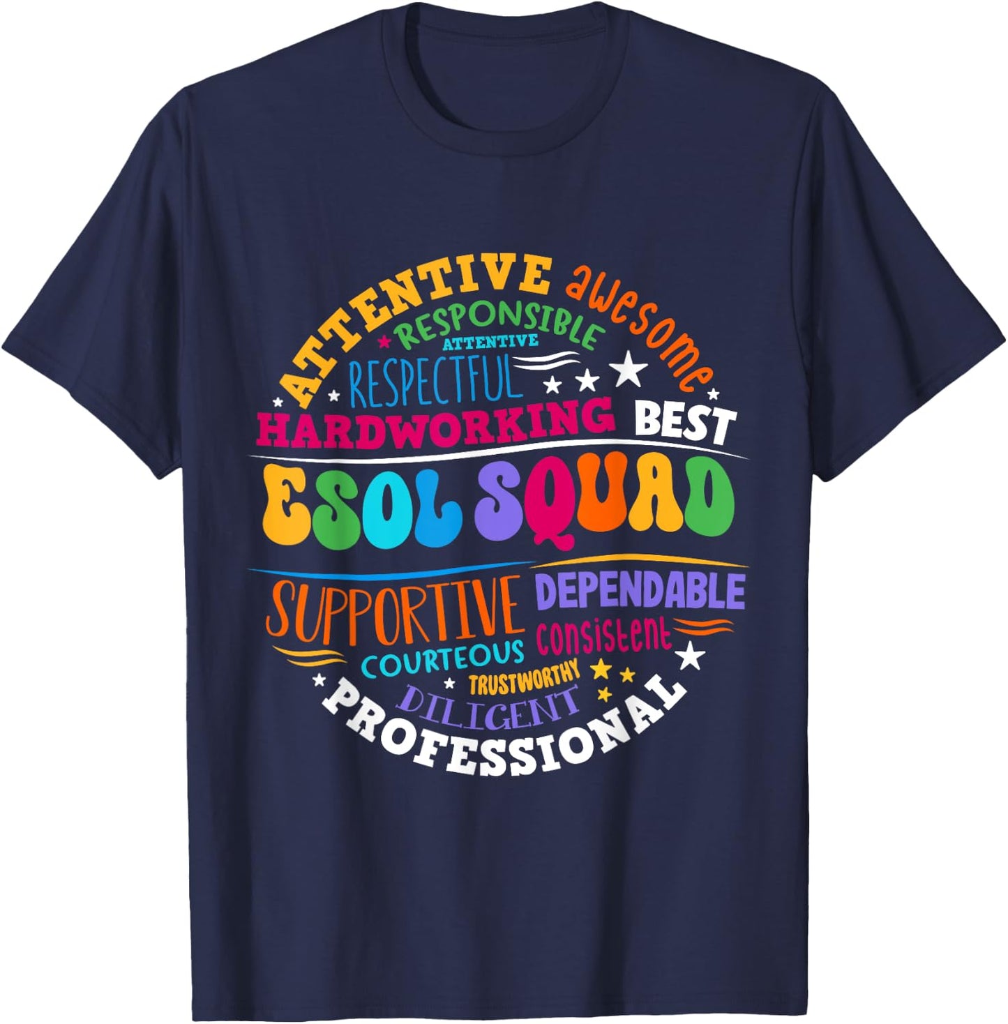 ESOL Squad Teachers and Students Team Back To School T-Shirt - T-Shirt | Navy