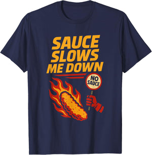 Funny Chicken Tender Food Humor Picky Eater No Sauce Gamer T-Shirt - T-Shirt | Navy