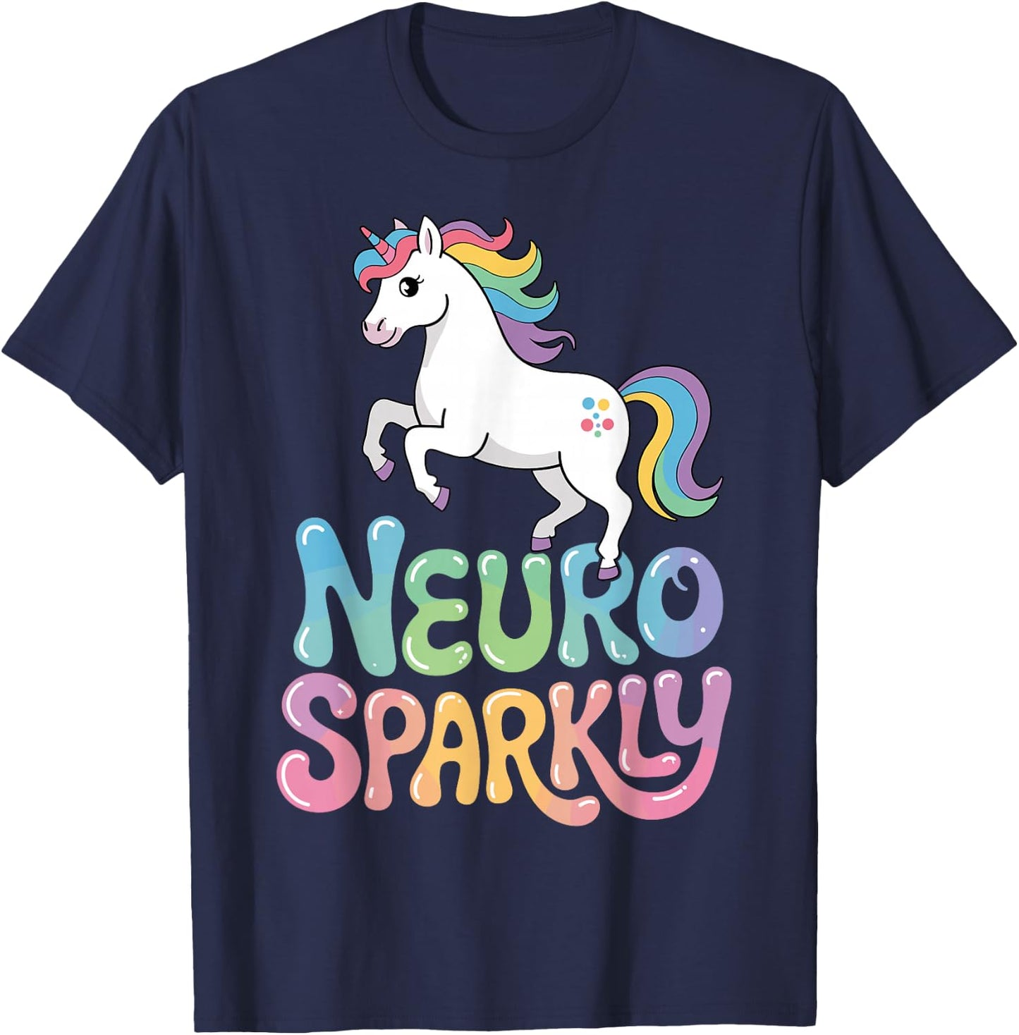 Unicorn Neurosparkly Neuro Sparkly T-Shirt - T-Shirt | Navy