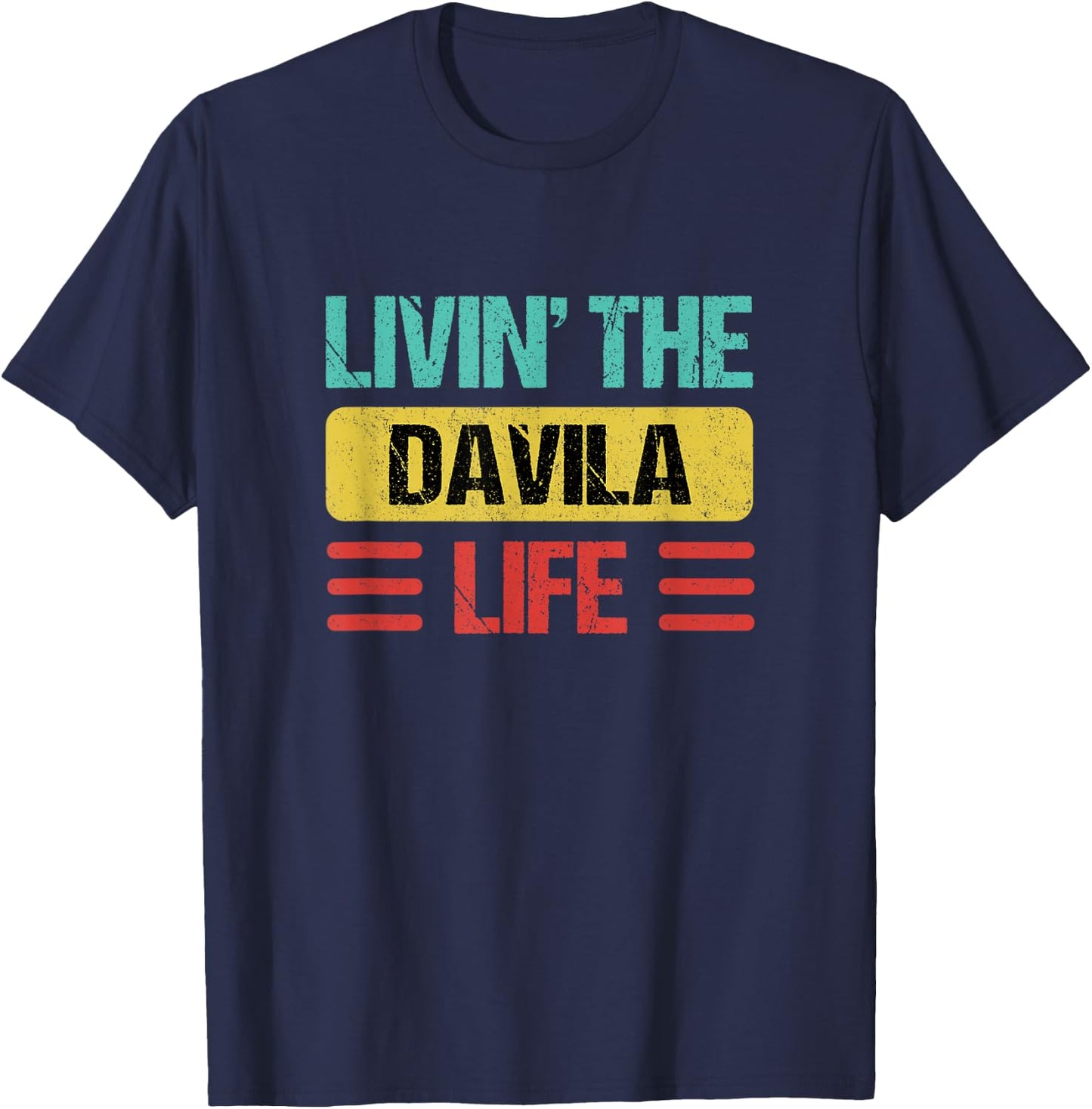 Davila Name T-Shirt - T-Shirt | Navy